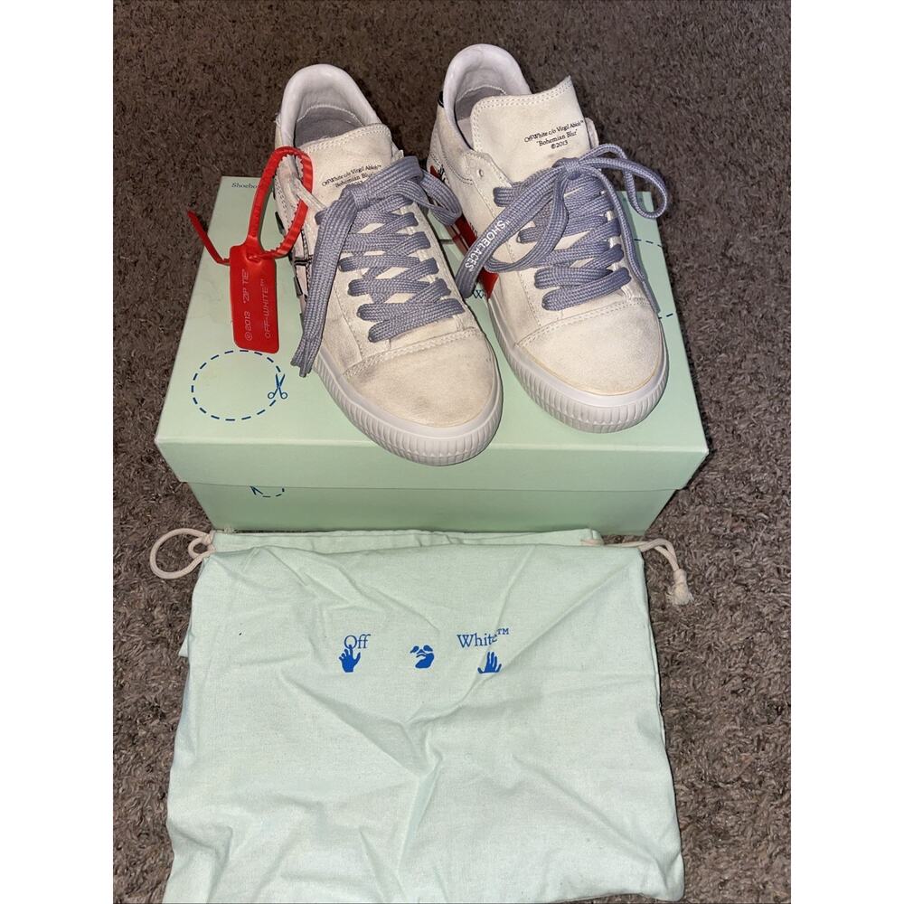 Off White Women’s Vulc Sneaker White/Grey/Beige Size 6 Women’s EU 36